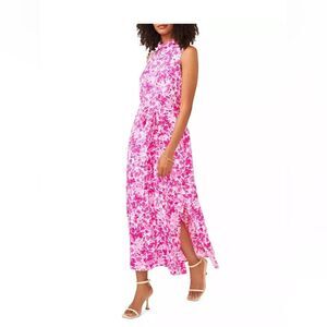 VINCE CAMUTO Printed Cowl Neck Maxi Dress Pink Maxi Dress Size XS